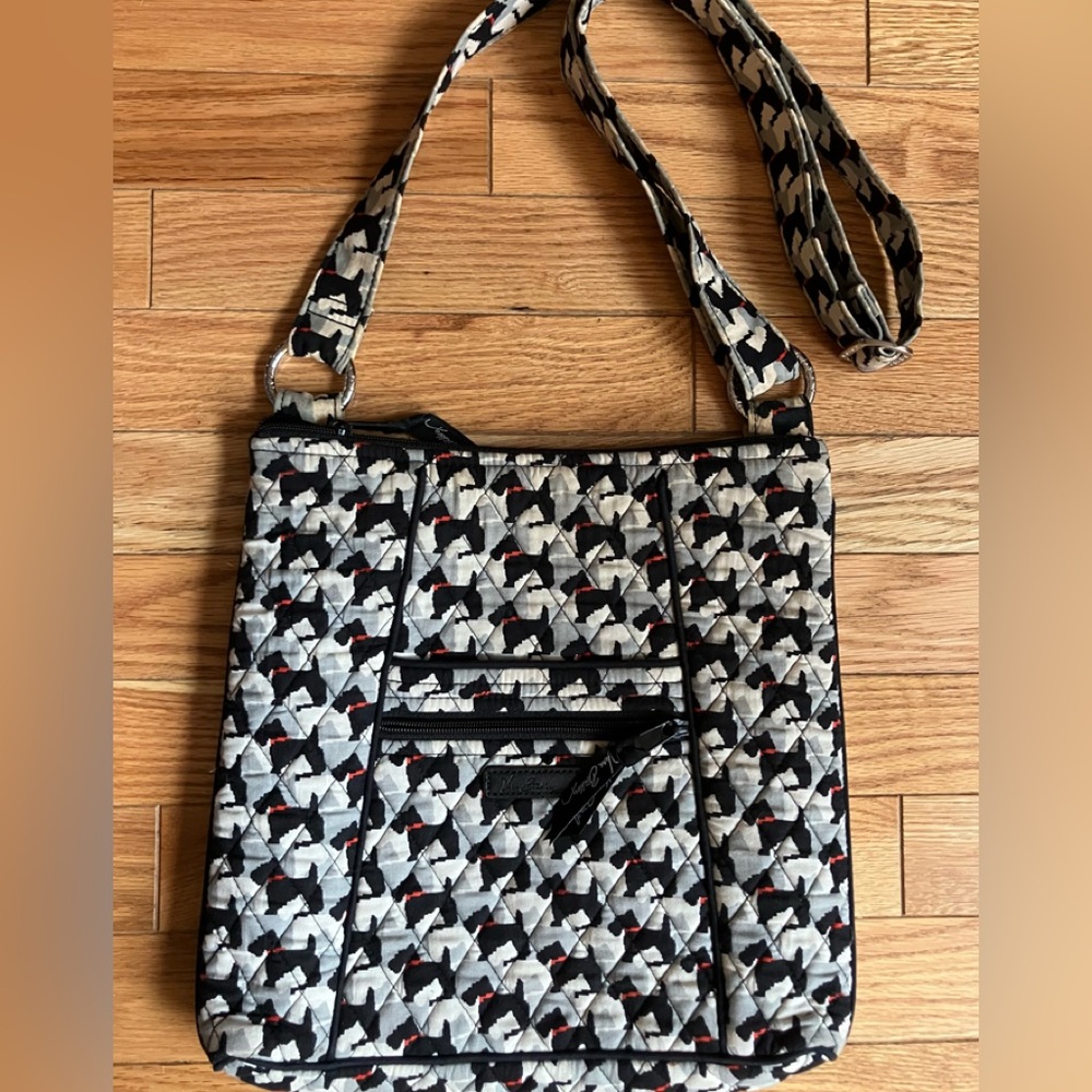 Vera Bradley Crossbody Purse Triple Zip‎ Hipster Scottie Dog Pattern